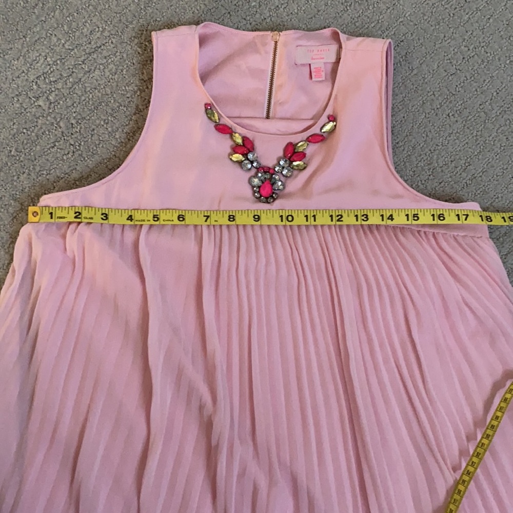 Ted Baker London pink pleat dress 3/8 - Picture 3 of 7